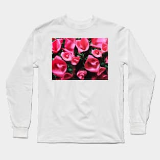 Abstract Pink Roses Long Sleeve T-Shirt